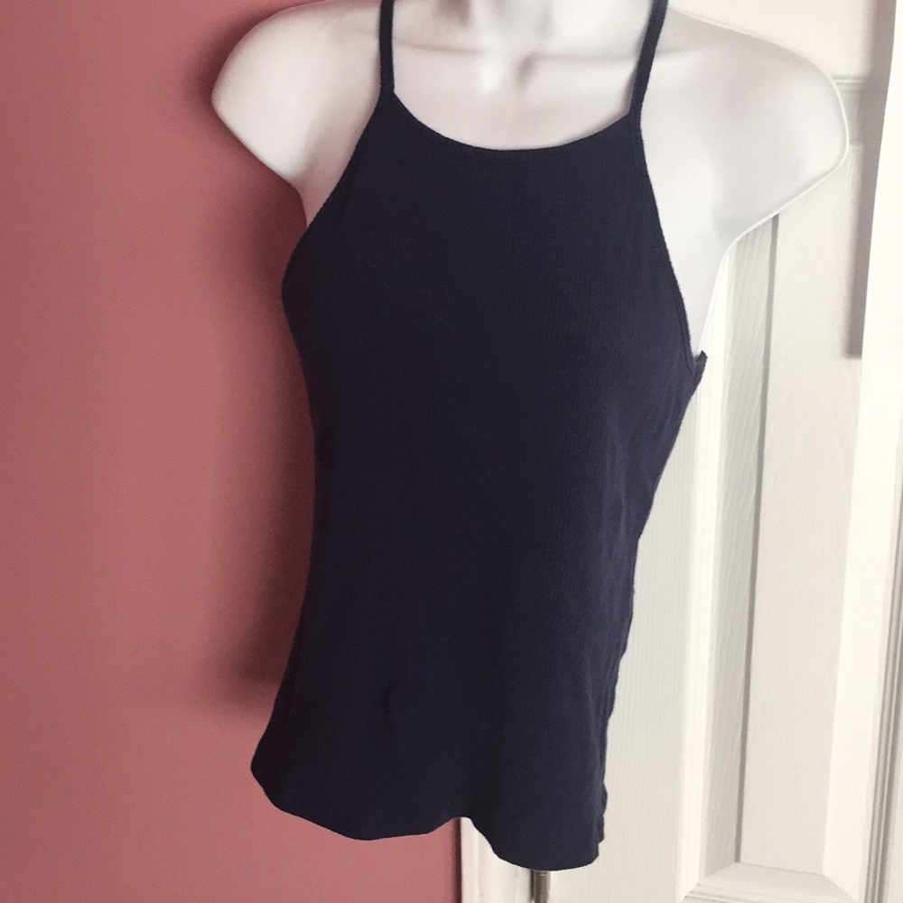 A navy blue tank top